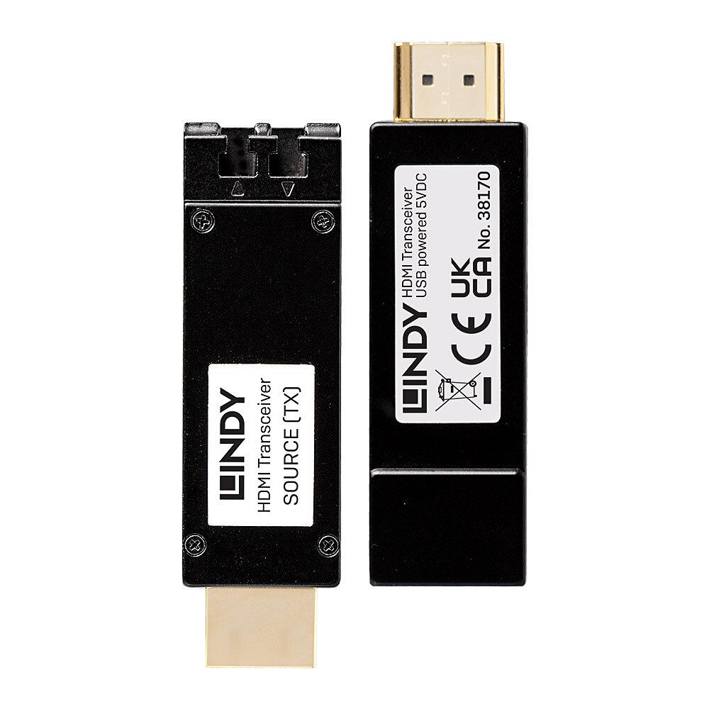 Extender Lindy fibra optica, distanta maxima 300m, latime de banda suportata 10.2Gbps, rezolutie maxima 3840x2160@60Hz 4:2:0 8bit, negru [1]