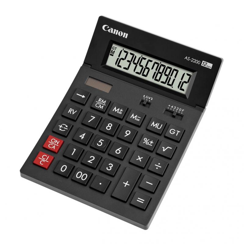 Calculator birou Canon AS2200, 12 digiti, display LCD, alimentare solara si baterie. [1]