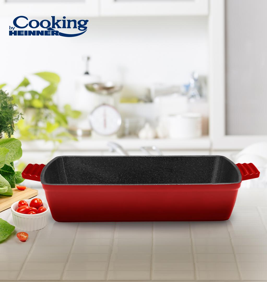 TAVA FONTA EMAILATA, 33x23x7 CM, RED LINE, COOKING BY HEINNER [1]