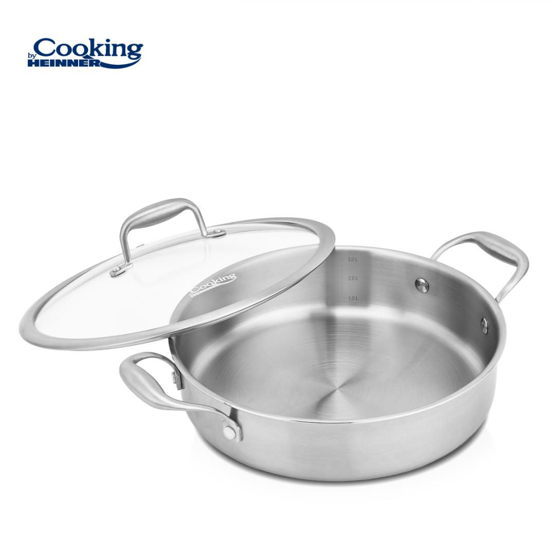 CRATITA INOX+CAPAC STICLA 26X7CM, 3.5L, ATOMIC3, COOKING BY HEINNER [2]