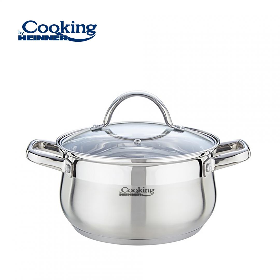 Oale si cratite - SEMIOALA INOX+CAPAC, 20 X 11.5 CM, 3.6 L, AMIRA, COOKING BY HEINNER