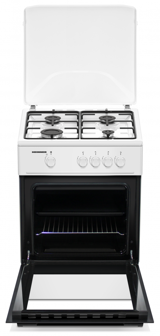 Aragaz gaz Heinner HFSC-K6060WH, 4 arzatoare, aprindere electrica plita, dispozitiv de siguranta, 60x60 cm, alb [1]