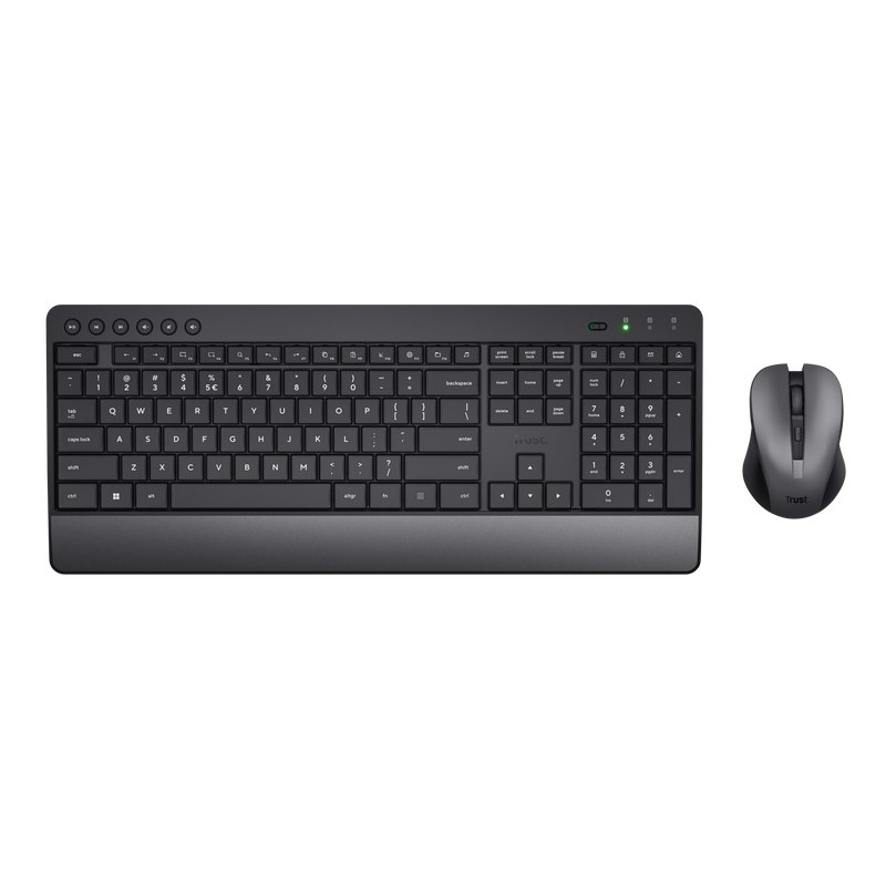 Kit Wireless tastatura si mouse TRUST Trezo, taste numerice, negru, US English [1]
