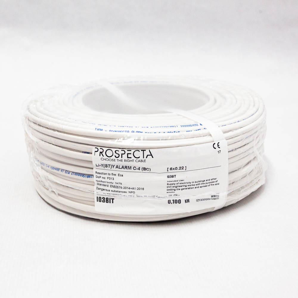 Accesorii - Cablu alarma 6 x 0.22 premium, cupru 100%, cod: I038IT, Li-Y(ST)Y, made in Italy, utilizare pentru sisteme de alarma, manta exterioara PVC alb, ecranare: folie de aluminiu laminata, raza de curbura 10