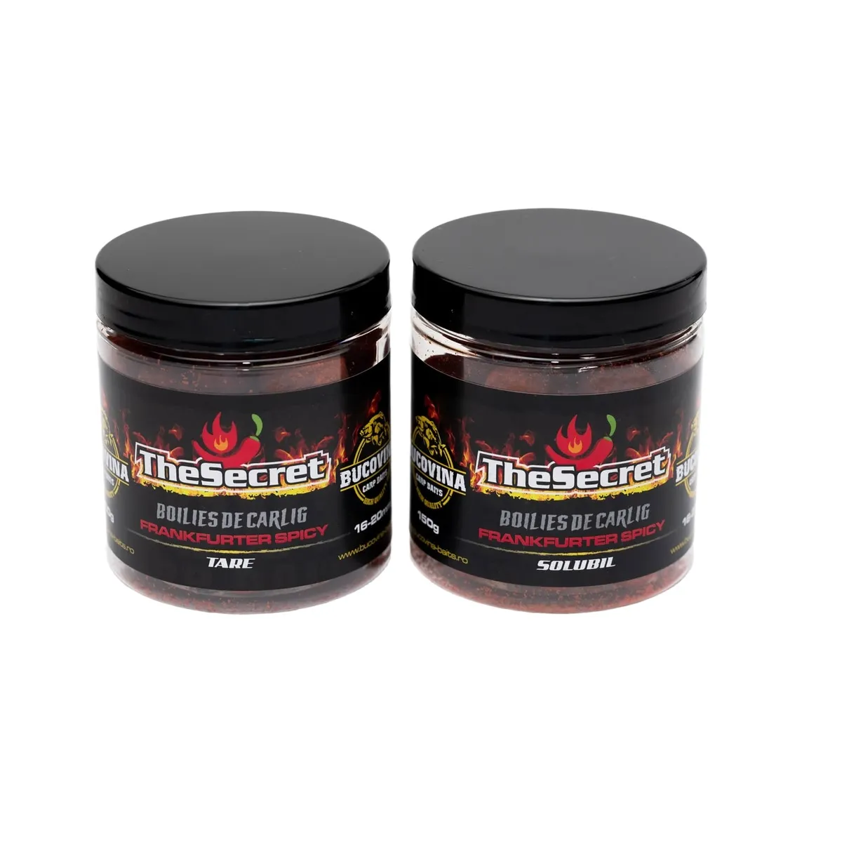 Boilies de Cârlig Tare Glazurate Bucovina The Secret Frankfurter Spicy 16-20mm 150g – Capturi Crap Mare [1]