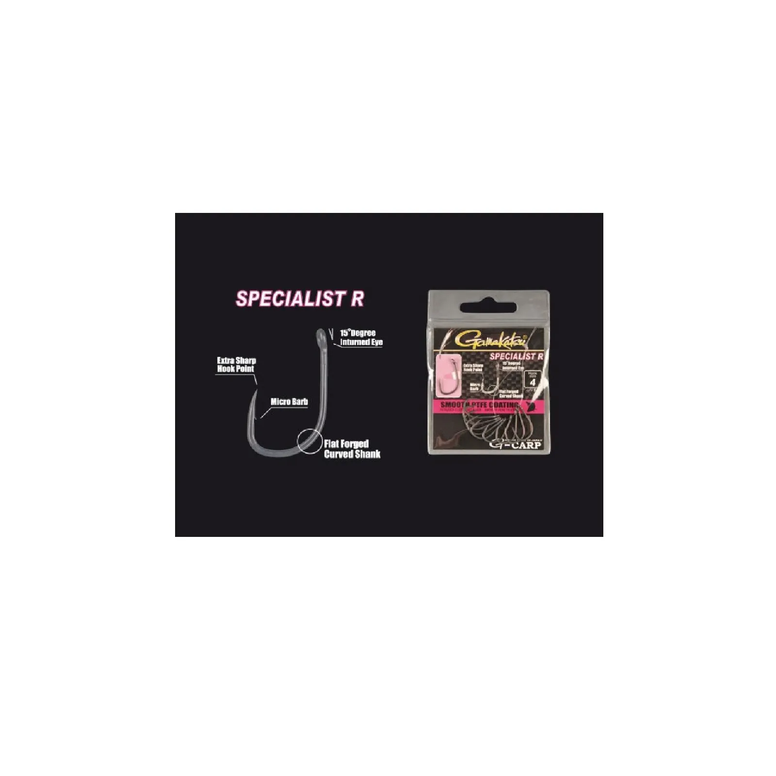 Carlige Gamakatsu G-Carp Specialist R Nr.4  Teflon Negru [2]