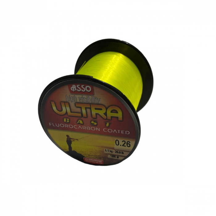 Fir Monofilament Asso Ultra Cast 0.26mm 1000m Galben Fluo [2]
