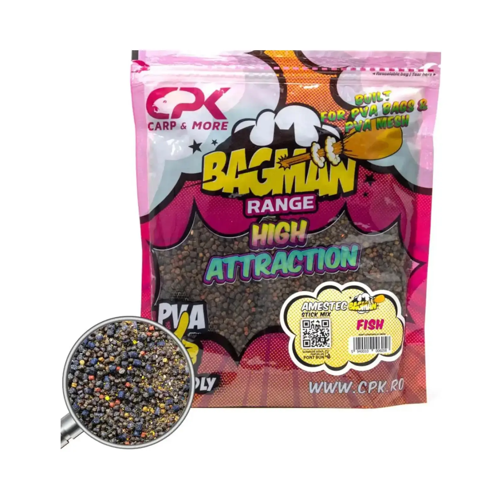 Nadă, Groundbait și Stick Mix - Bag Stick Mix CPK Fish Profil Atracție Intensă 800g