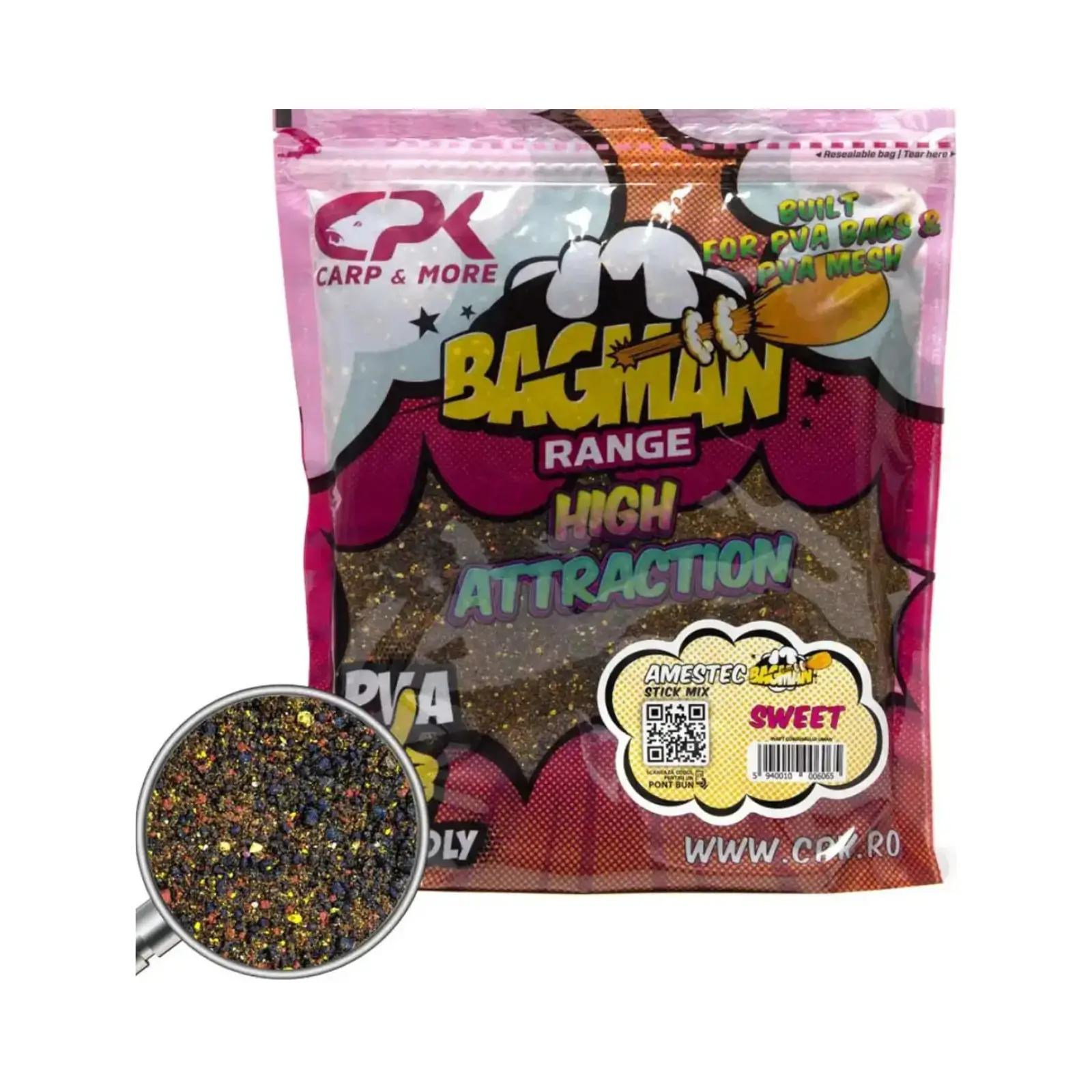 Nadă, Groundbait și Stick Mix - Bag Stick Mix CPK Man Sweet Atracție Dulce 800g
