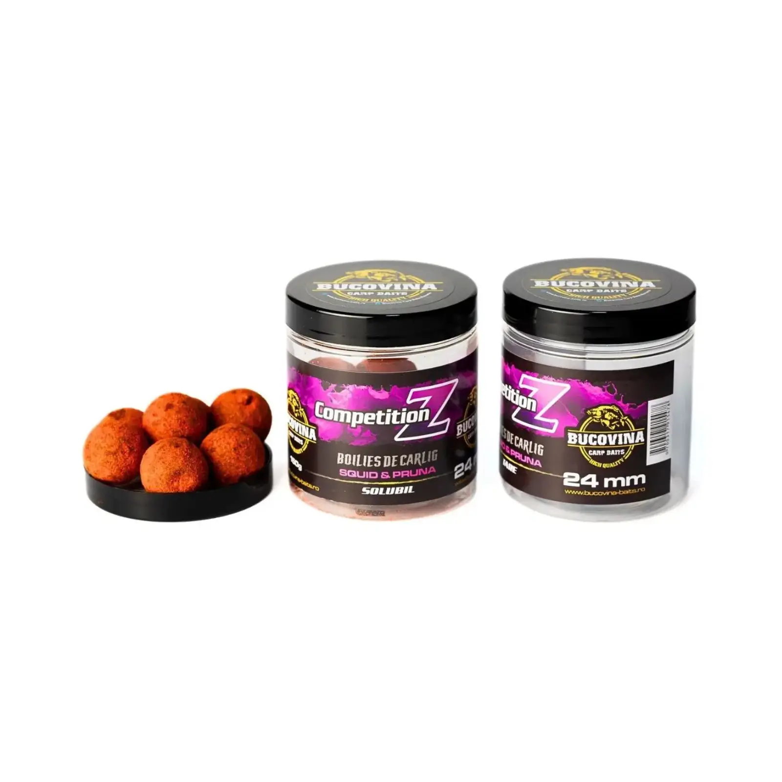 Boilies de cârlig Bucovina Baits Tare Z Squid și Prună 24mm 150g