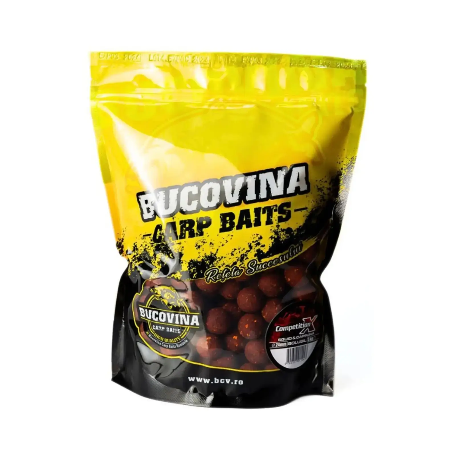 NADE-MOMELI - Boilies de nădit Bucovina Baits Competițion X Squid și Căpșună 20/24mm 1Kg