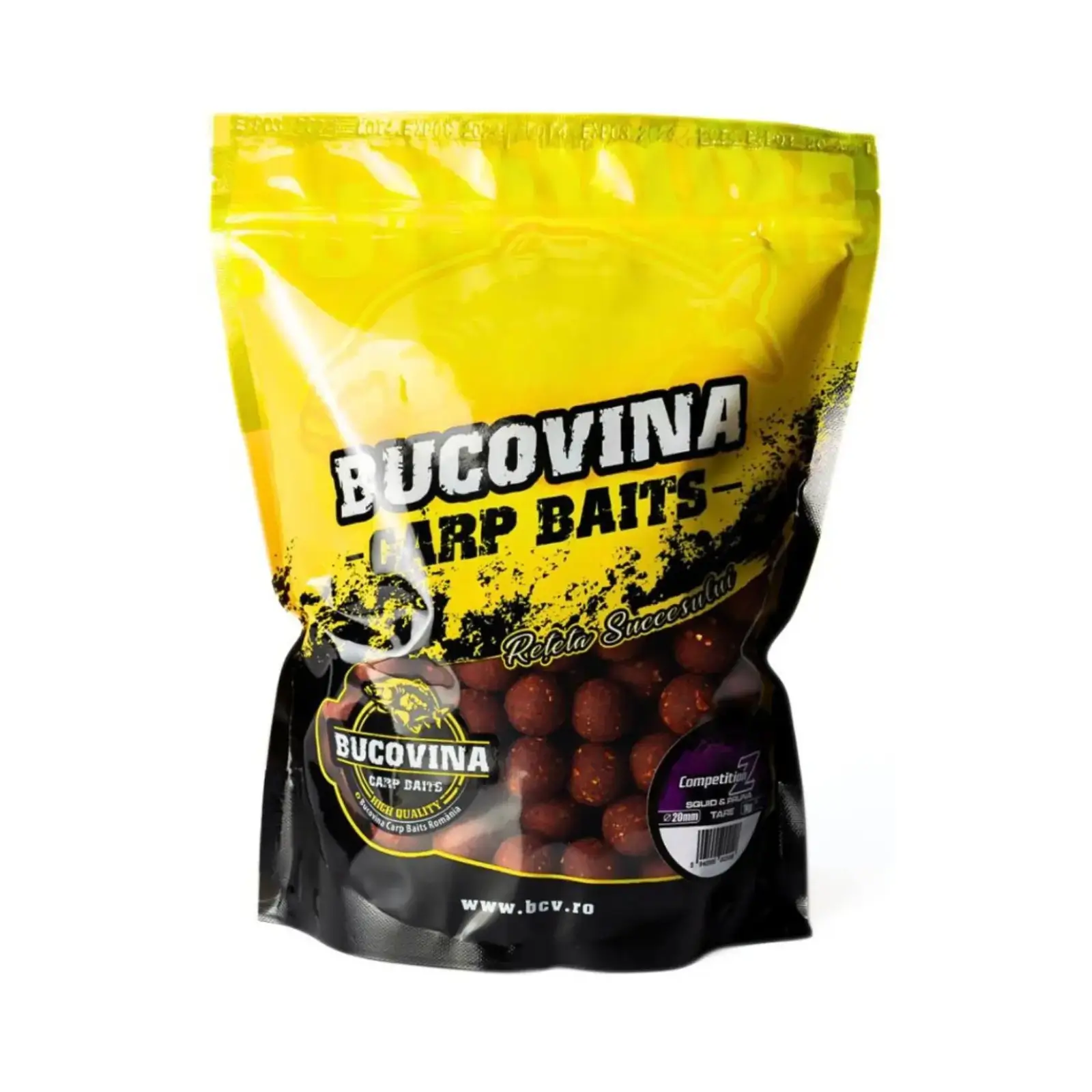 Boilies de nădit Bucovina Baits Competition X Squid și Căpșună 20mm