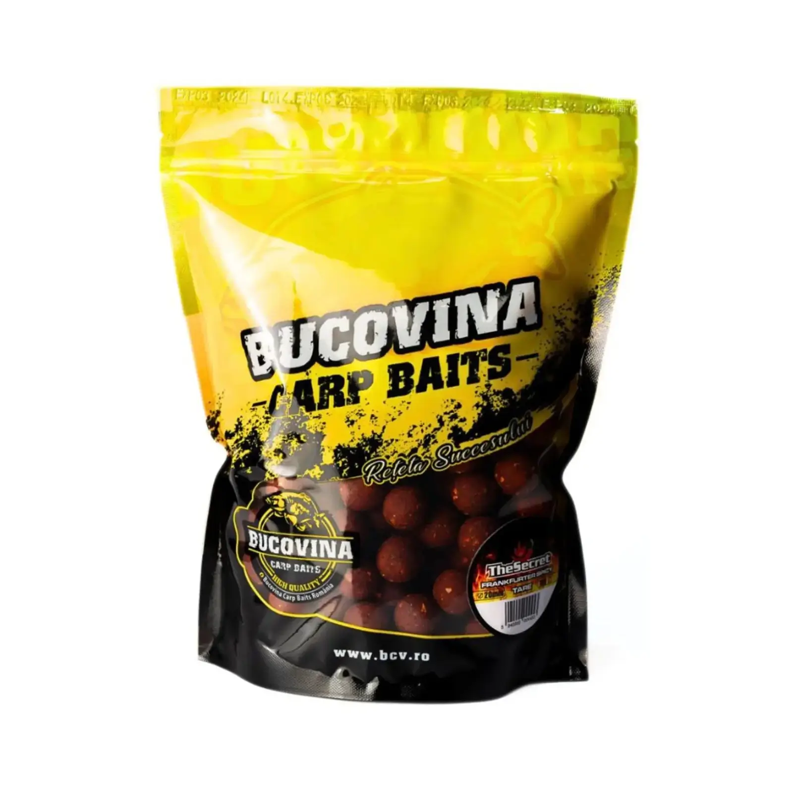 Boilies de nădit Bucovina Baits The Secret Frankfurter Spicy 20/24mm 1kg