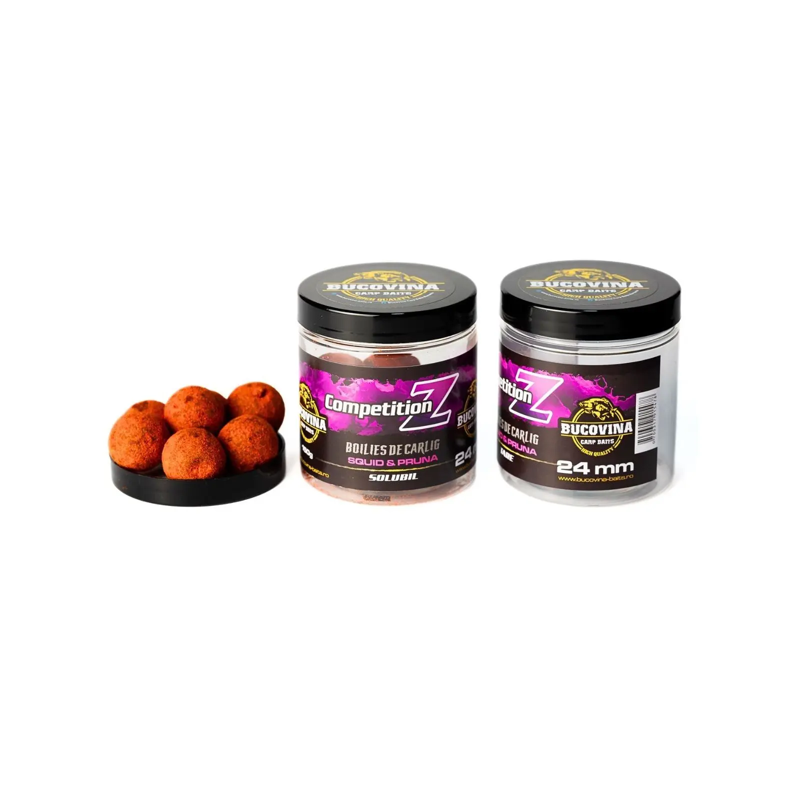 BOILIES DE CÂRLIG - Boilies de cârlig Bucovina Baits Tare Z Squid și Prună 24mm 150g