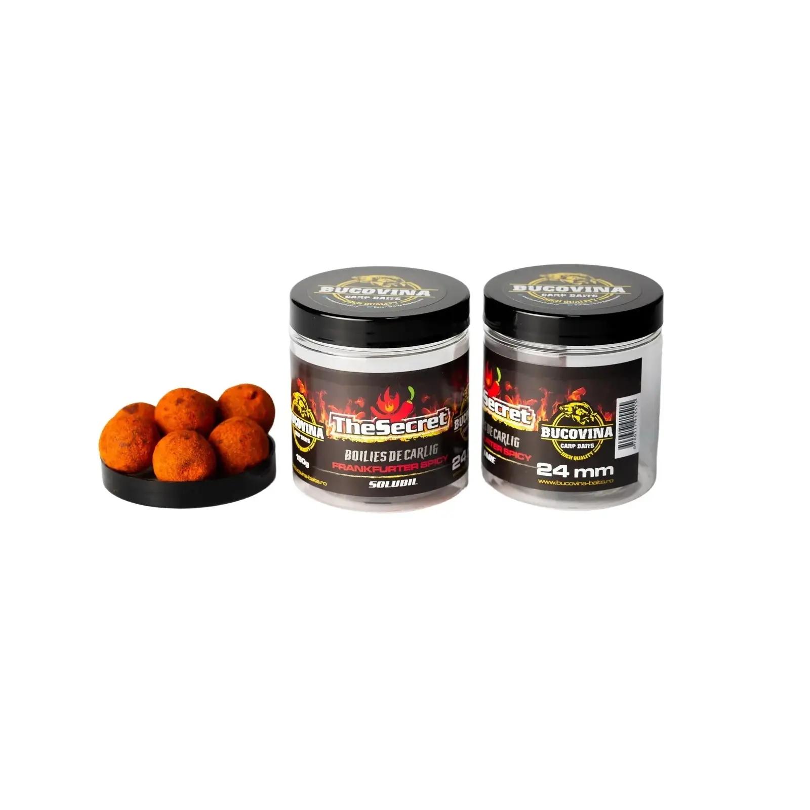 Boilies Carlig - Bucovina Boilies de Carlig Tare Glazurate The Secret Frankfurter Spicy 24mm 150g