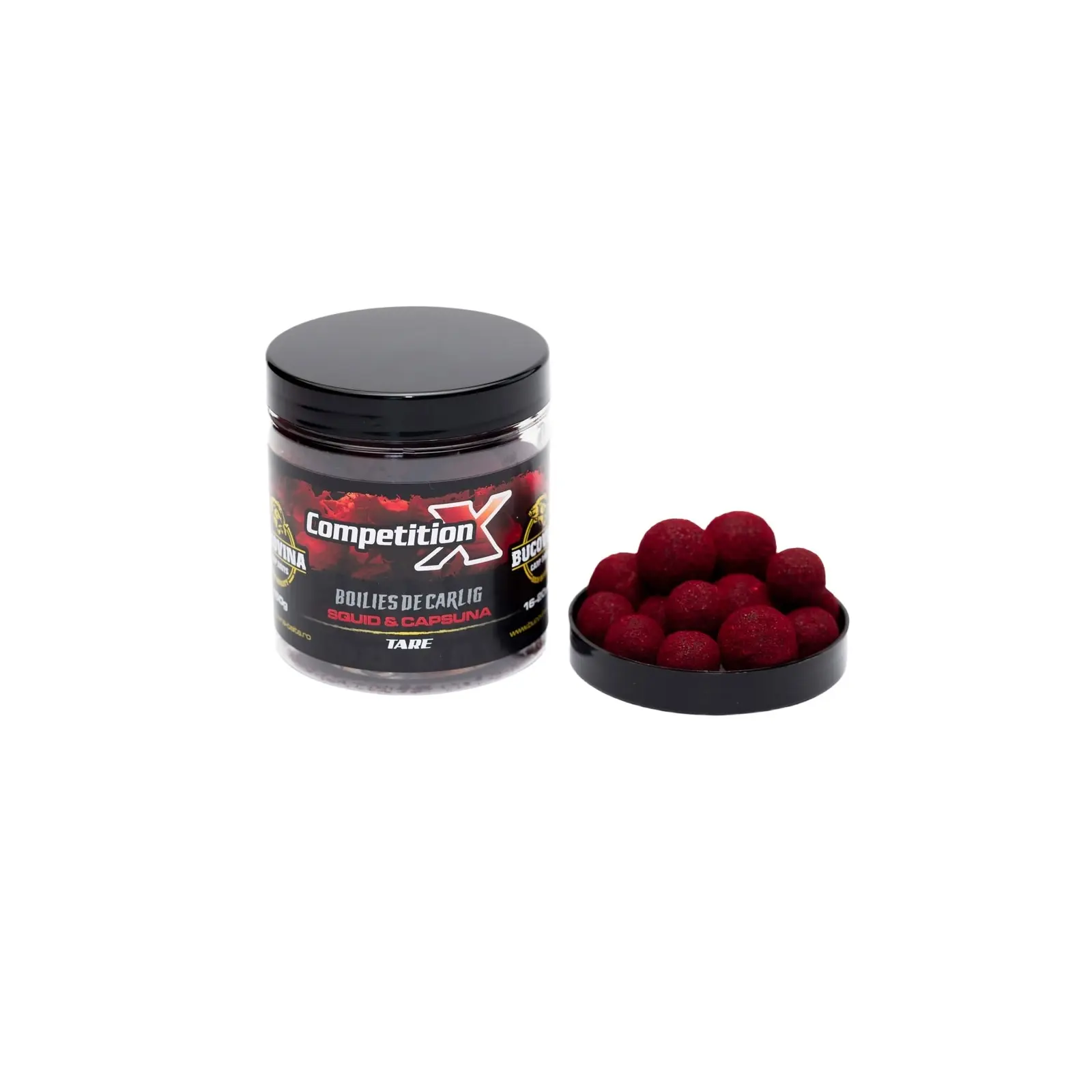 Boilies Carlig - Bucovina Boilies de Carlig Tare Glazurate X Squid & Capsuna 16-20mm 150g – Atragere Rapidă Crap Mare