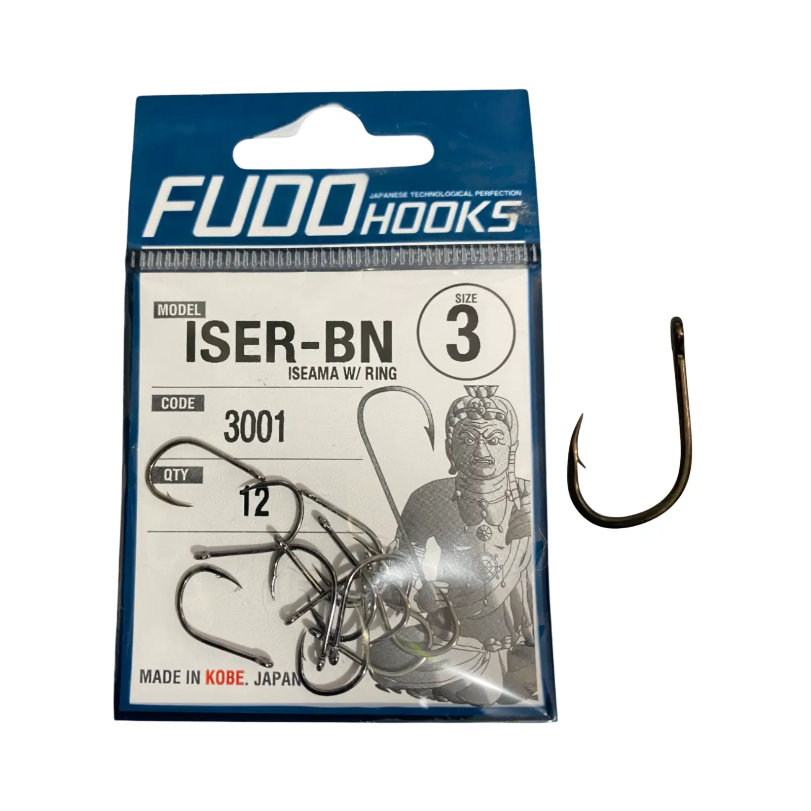 Cârlige Crap - Cârlige Fudo Iseama With Ring BN-3001 Nr.5 Black Nickel – 13buc/plic