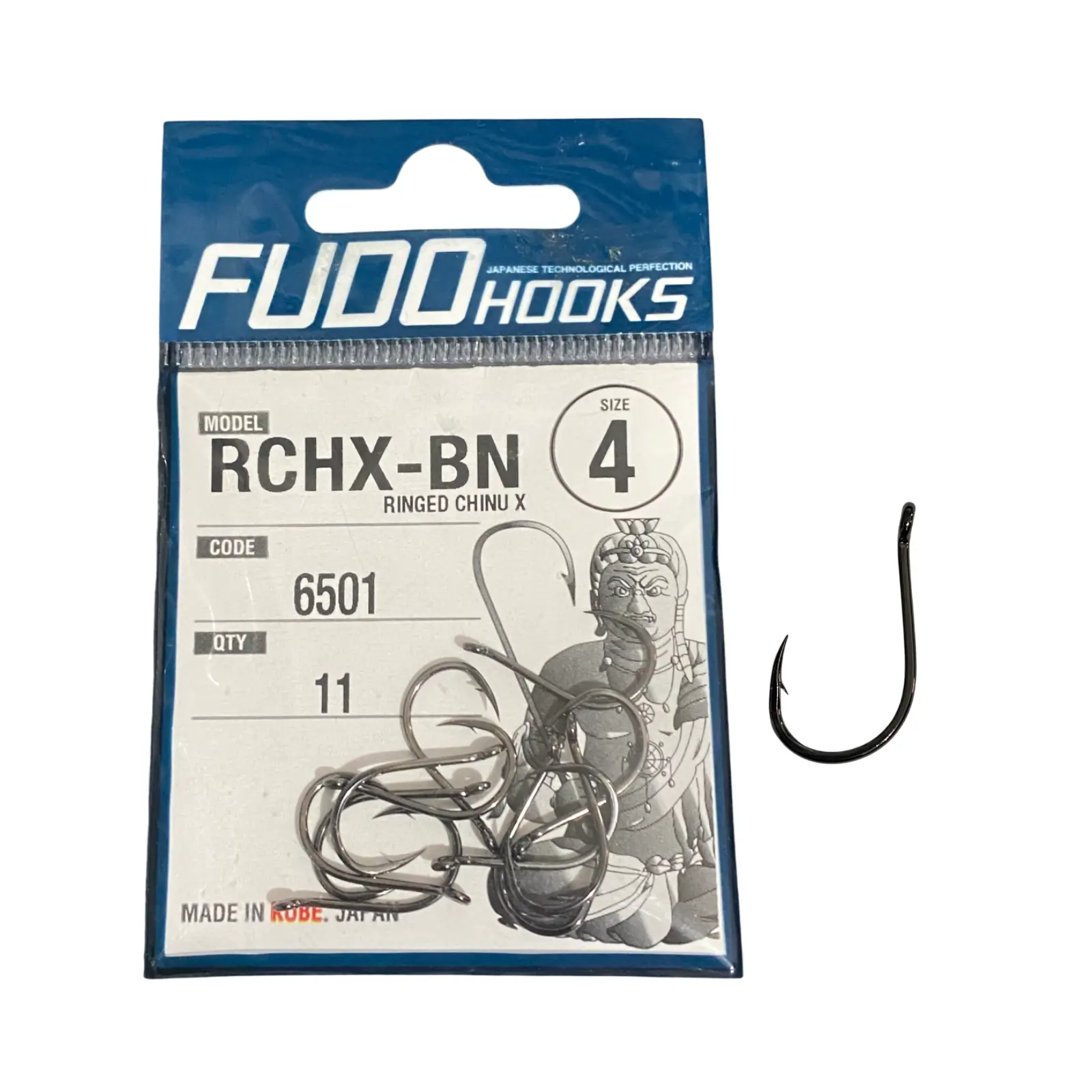 Cârlige crap - Carlige Fudo Ringed Chinu X BN-6501 Nr.4 Black Nickel – 11buc/plic