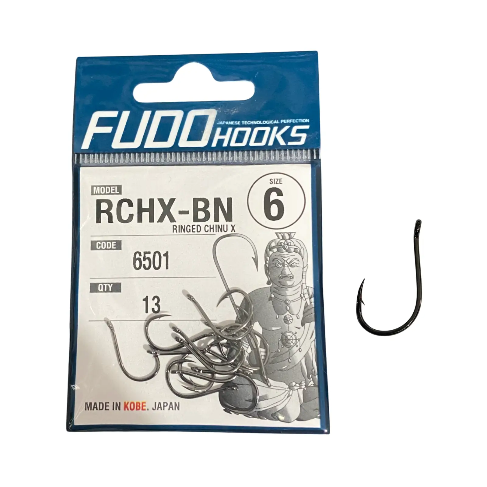 Cârlige crap - Cârlige Fudo Ringed Chinu X BN-6501 Nr.6 Black Nickel