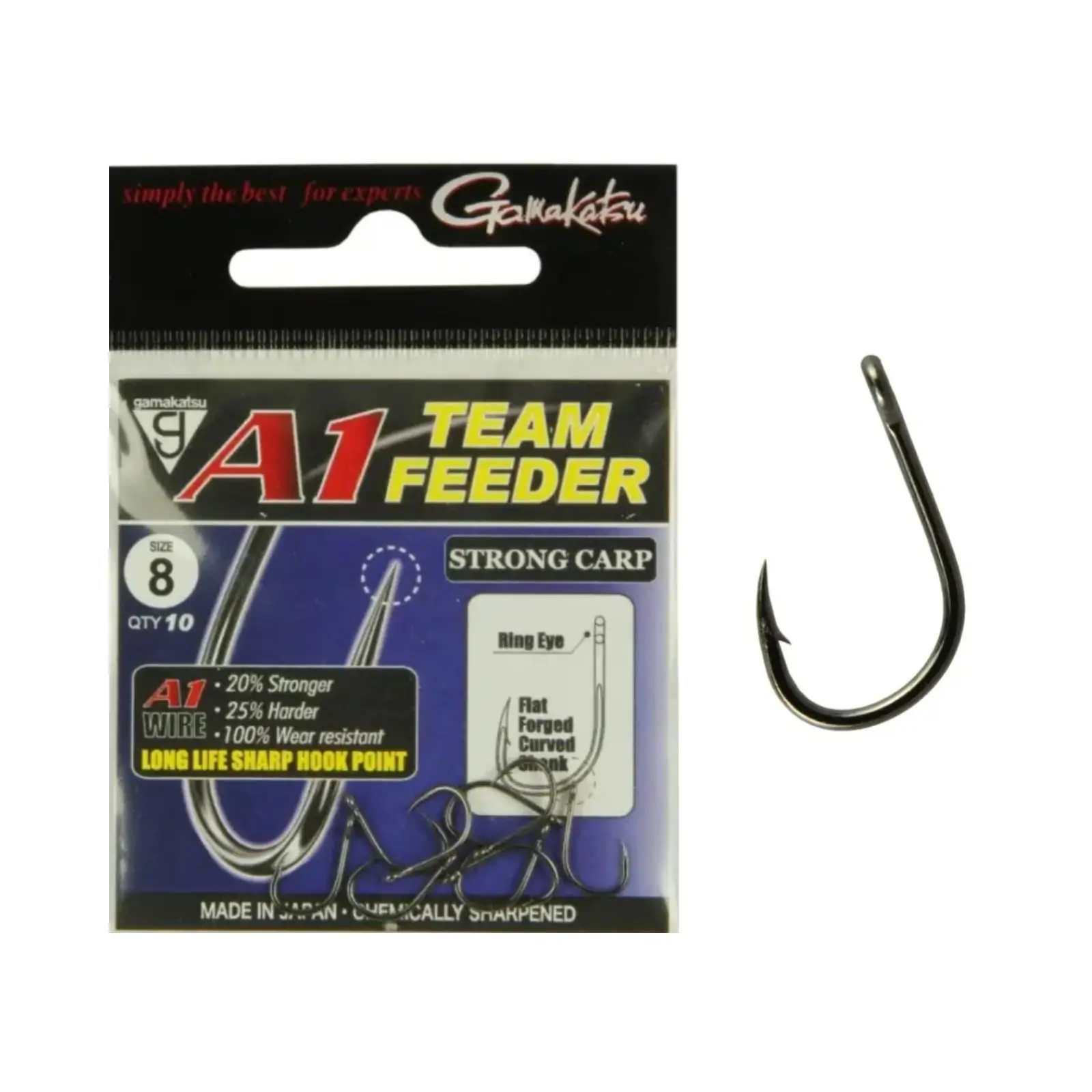 Cârlige Feeder & Staționar - Cârlige Gamakatsu A1 Team Feeder Strong Carp Nr.6 10 bucăți/plic