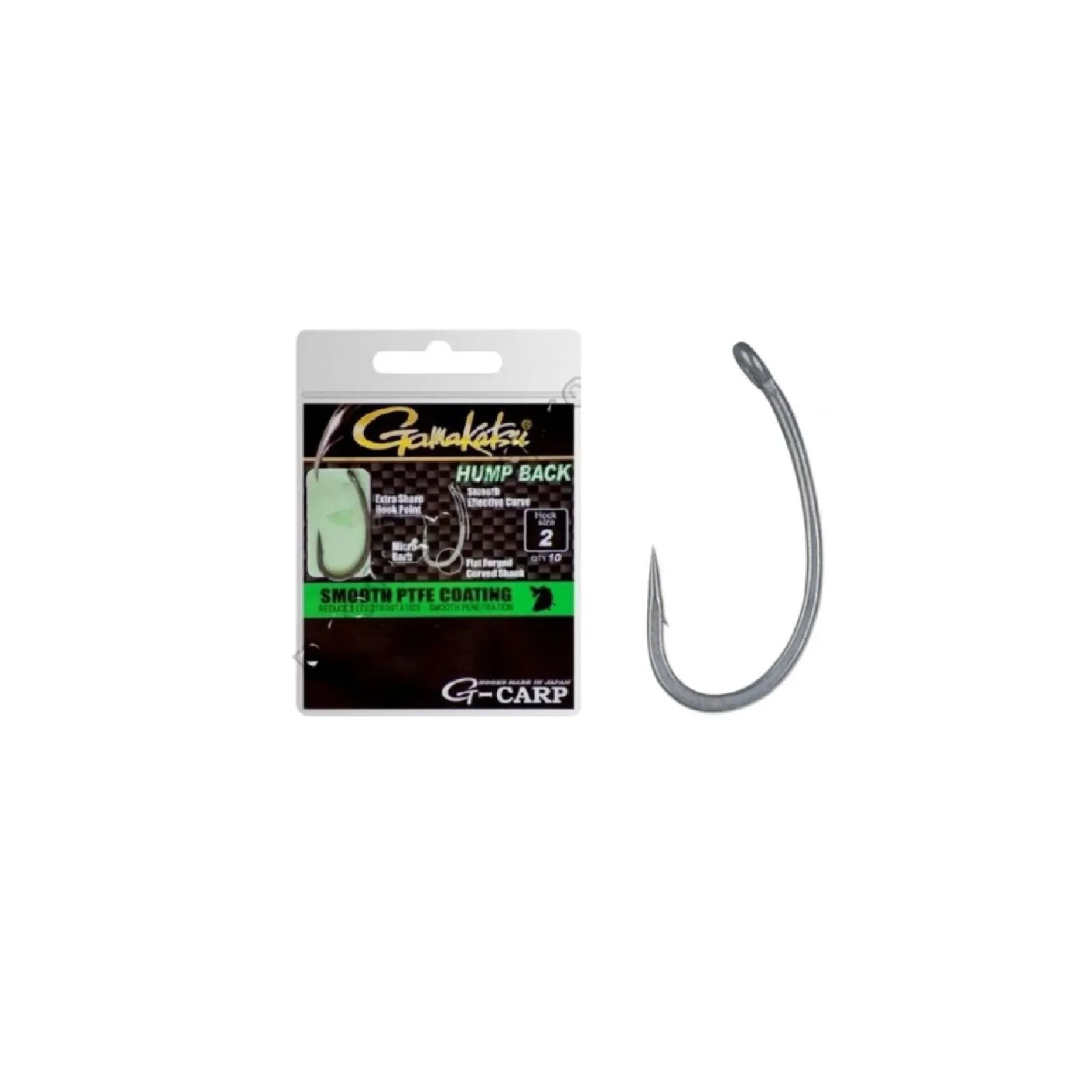 Carlige Crap - Carlige Gamakatsu G-Carp Hump Back Nr.6 – Curbate, cu Spin, Forjate