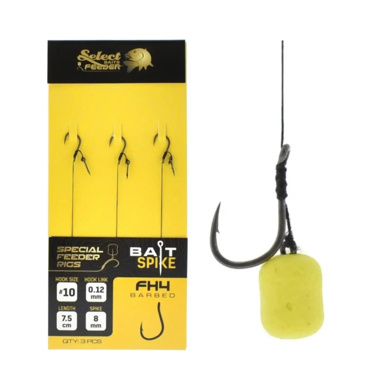 Accerorii Feeder & Staționar - Cârlige legate Select Baits FH4 Method Feeder Bait Sting Rig Nr.10, 7.5cm