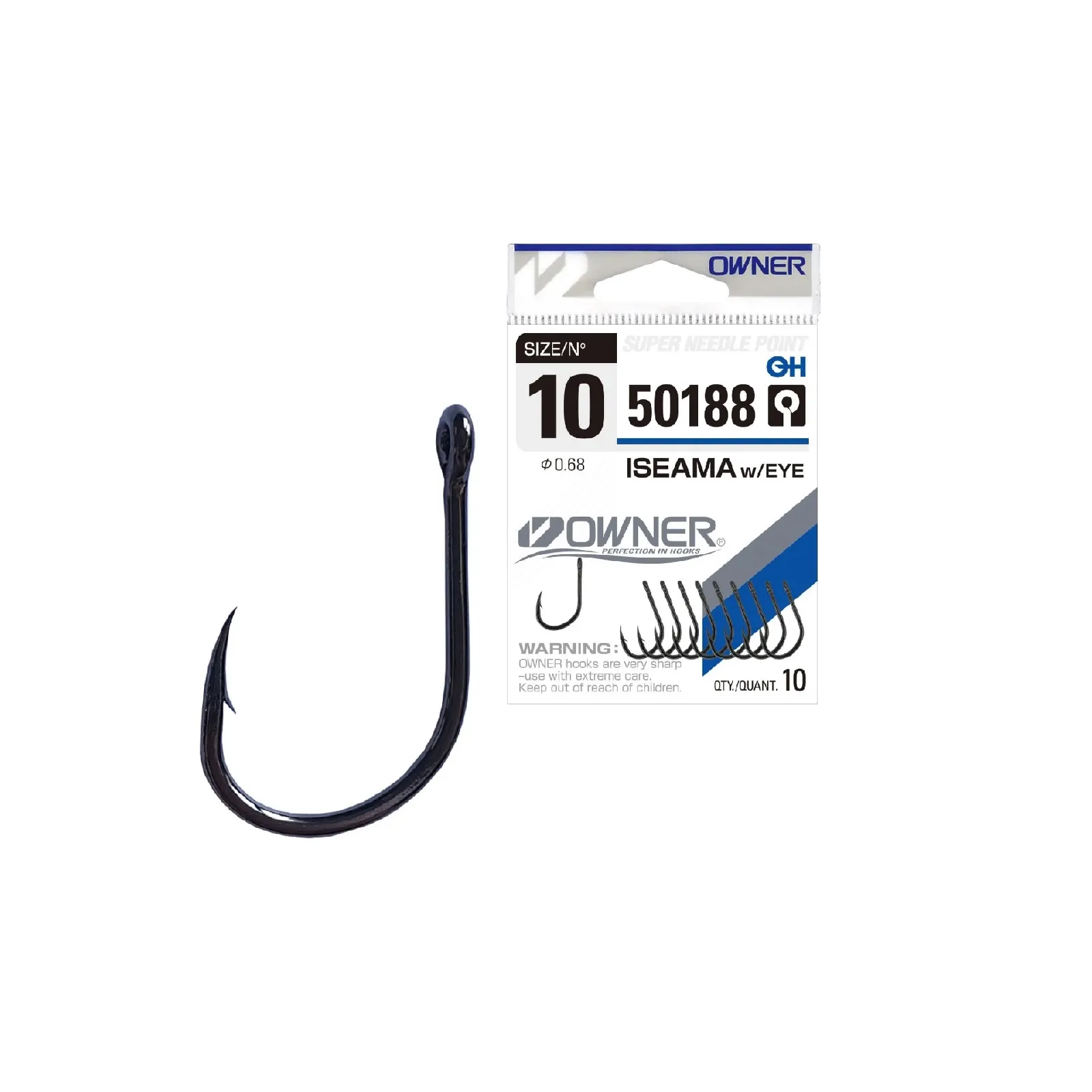 Carlige Crap - Carlige Owner 50188 Iseama With Eye Nr.4 – 7 buc/plic