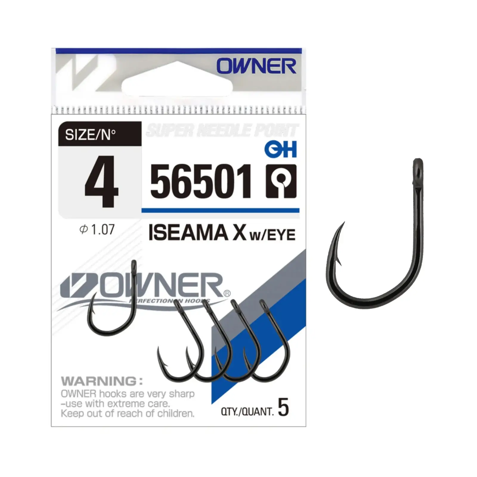 Cârlige Owner 56501 Iseama X-Eye Nr.4, 5buc