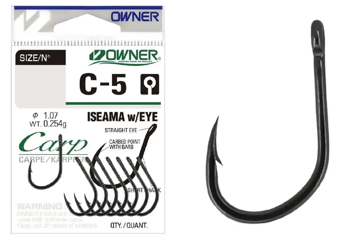 Carlige Owner C-5 Carp Iseama With Eye Nr.9 13buc/plic