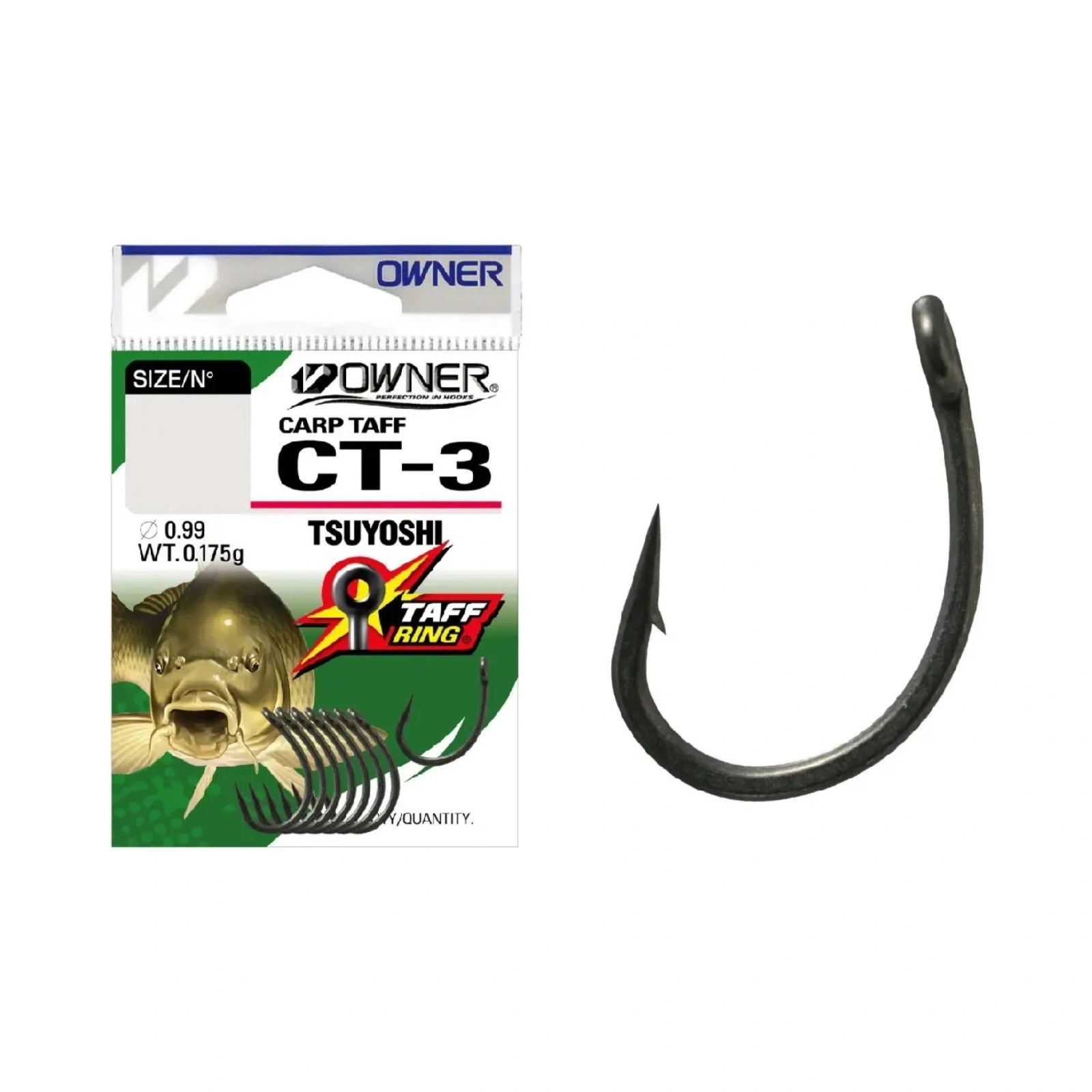 CÂRLIGE CRAP - Cârlige Owner CT-3 Carp Tsuyoshi Nr.4 7buc/plic