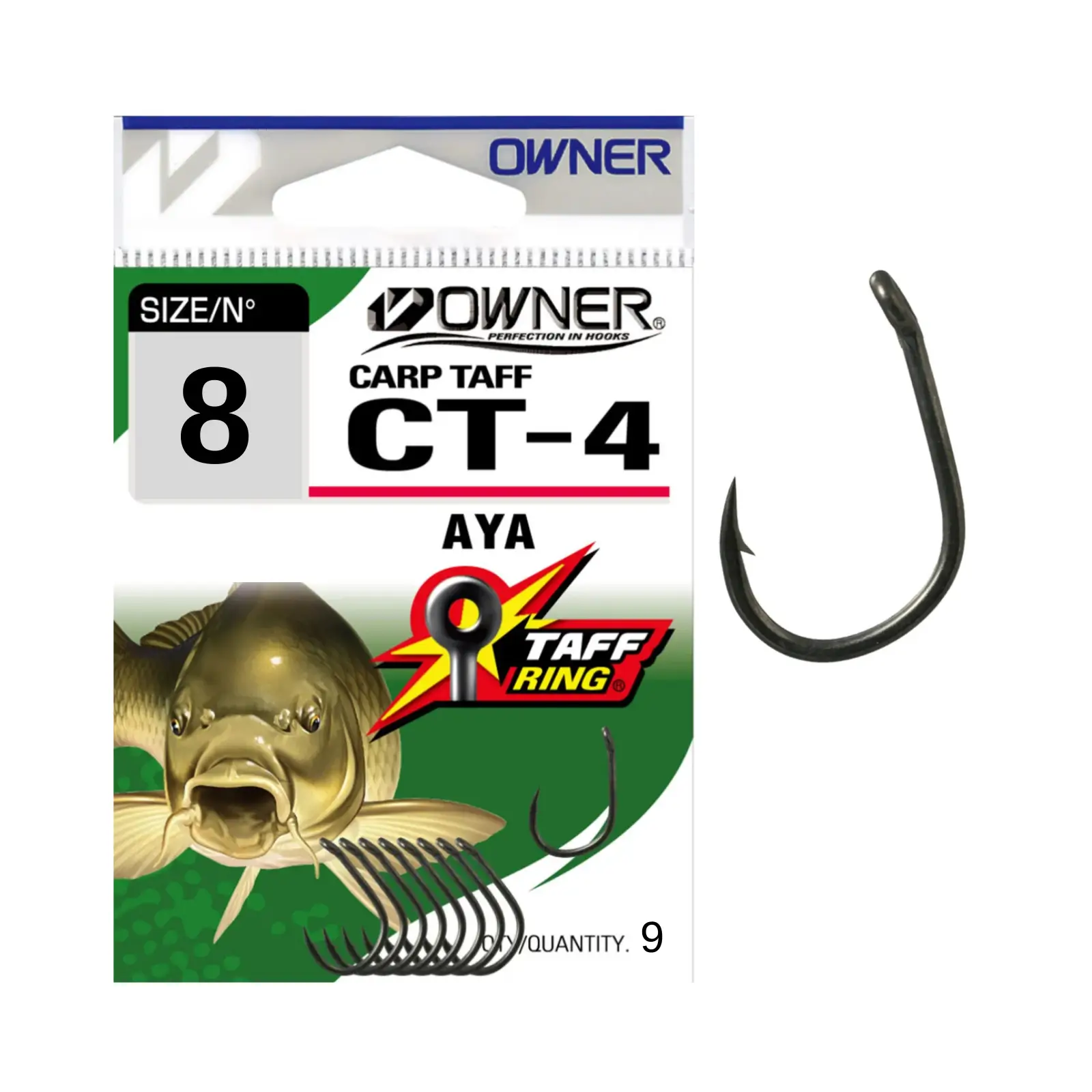 Cârlige Owner CT-4 Carp Aya Nr.8, 9buc/plic
