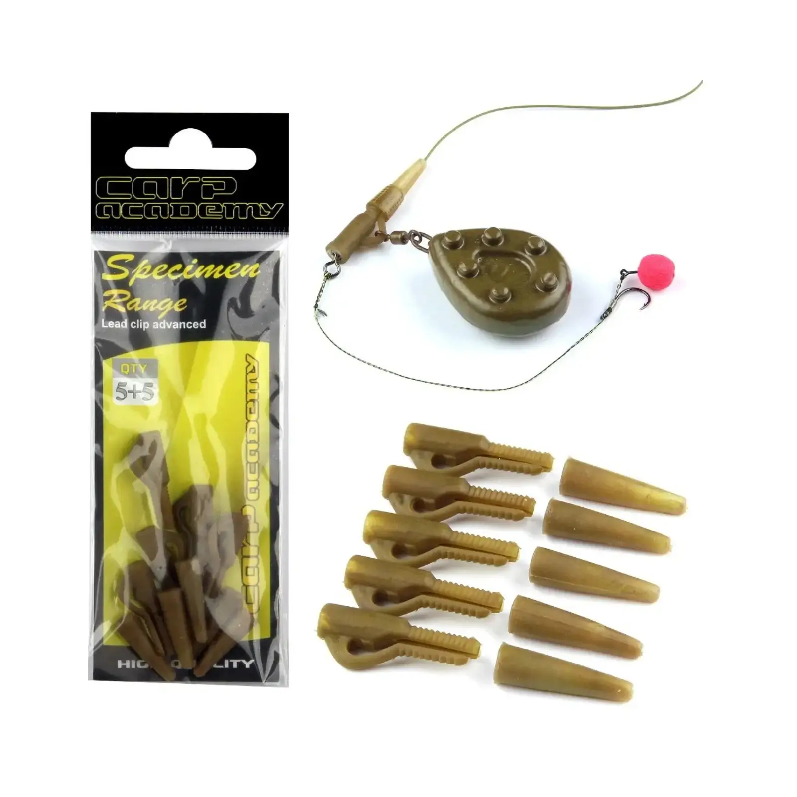 Accesorii Monturi Crap - Clips Plumb Pierdut Carp Academy Maro 5buc/plic