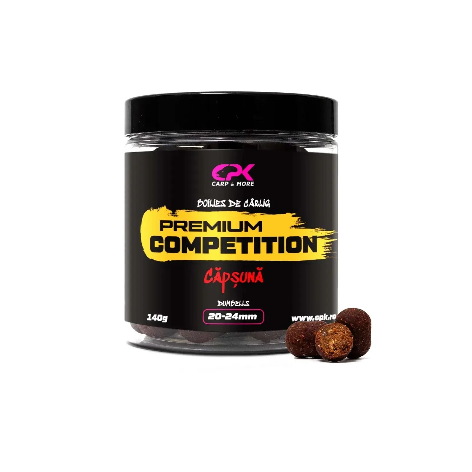 Boilies Carlig - CPK Boilies Carlig Competition Capsuna Dumbells 20/24mm 140g