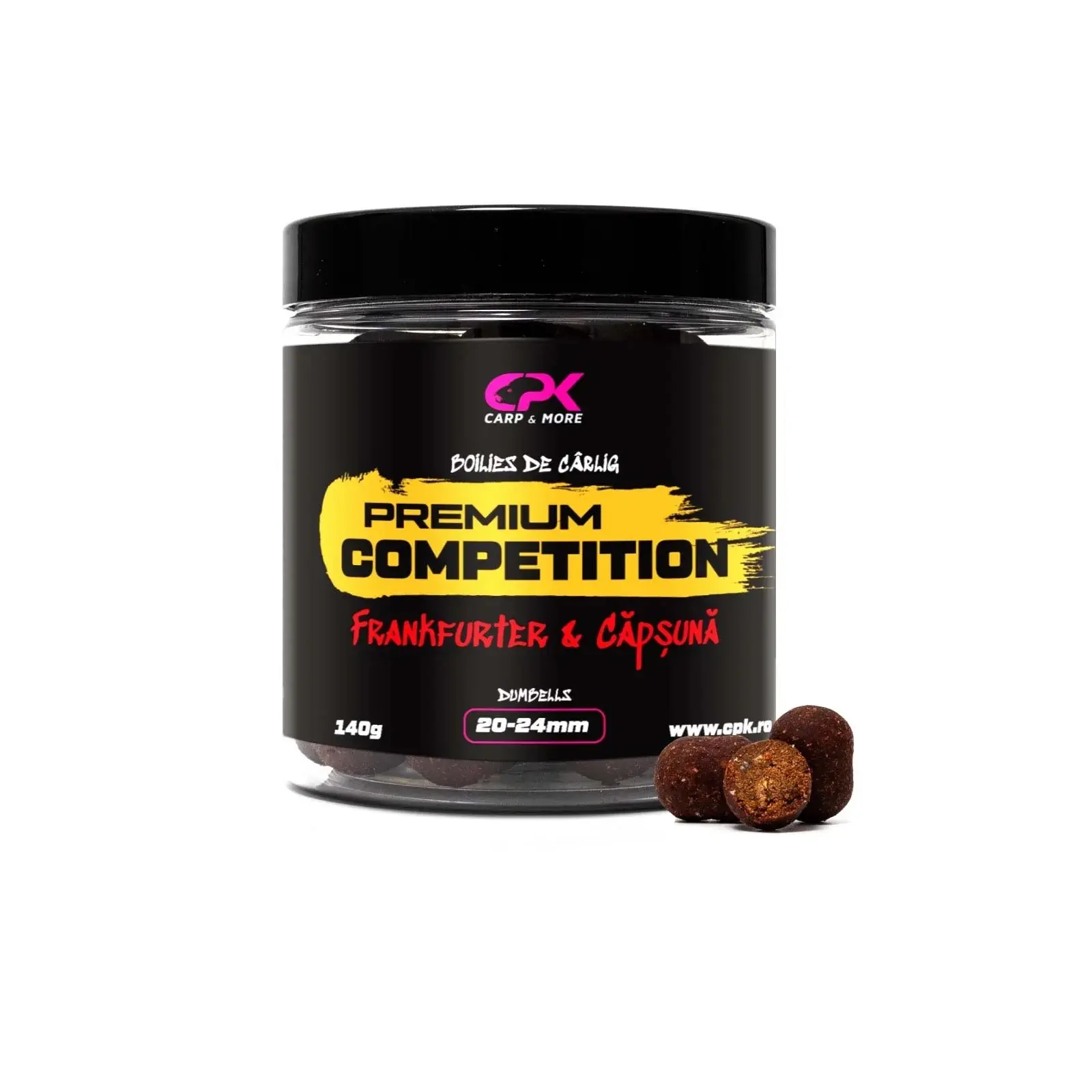 Boilies Carlig - CPK Boilies Carlig Competition Frankfurter & Capsuna 20/24mm Dumbells 140g