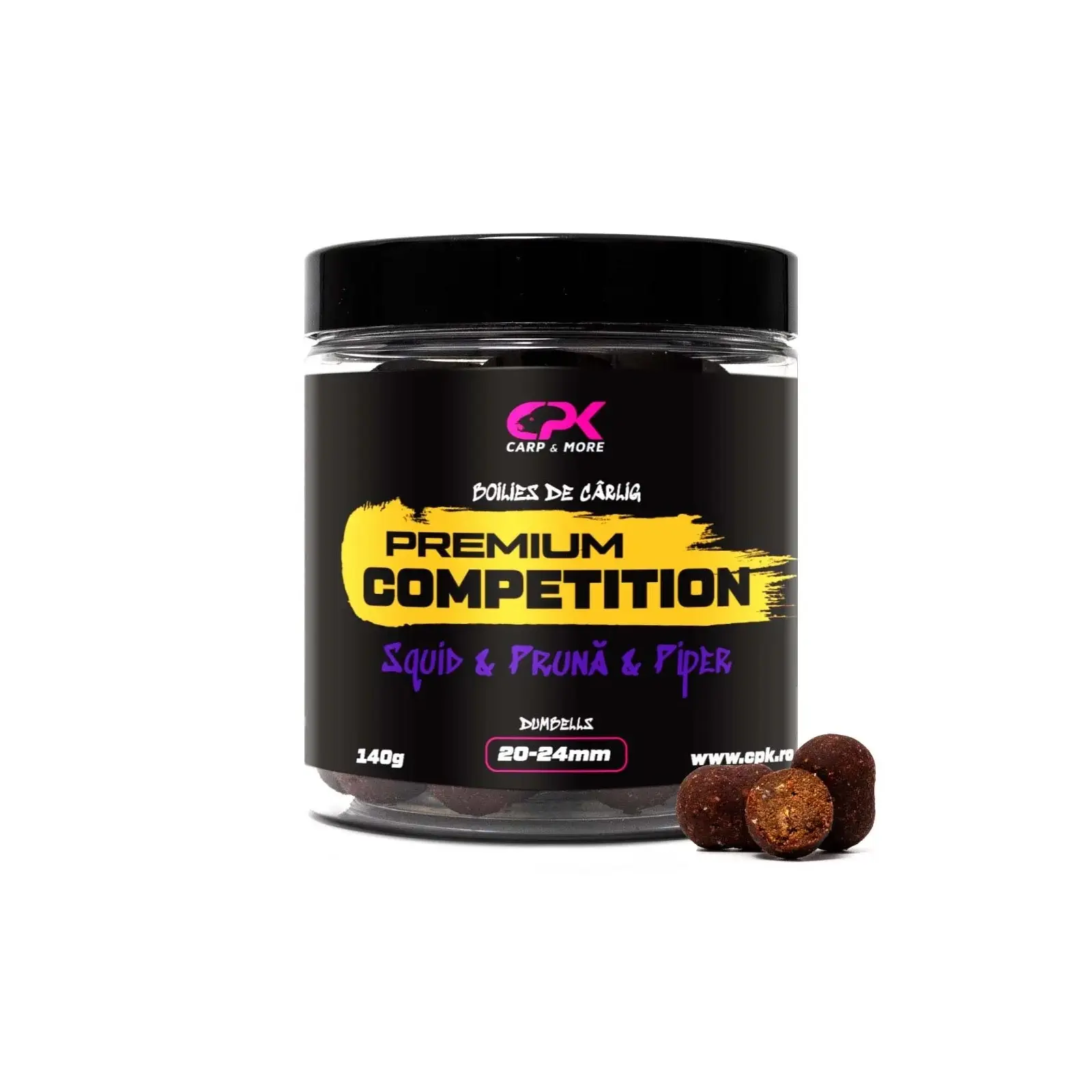 Boilies Carlig - CPK Boilies Carlig Competition Squid & Pruna & Piper 20/24mm Dumbells 140g