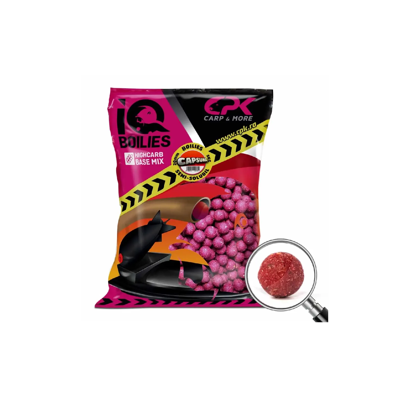 Boilies de Nadit - CPK IQ Boilies Semisolubil 20mm Capsuna 5kg