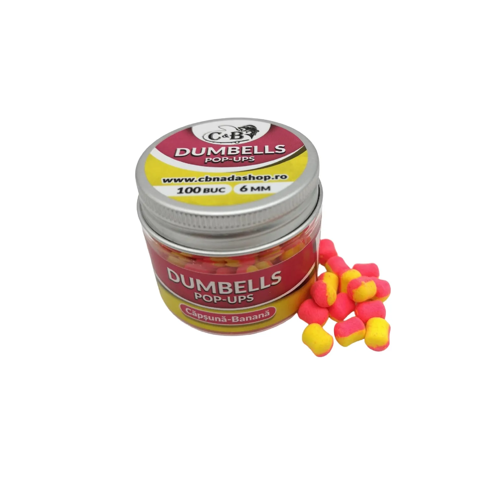 Momeli De Carlig - Dumbells C&B Pop-Ups Capsuna Banana 6mm/100 buc