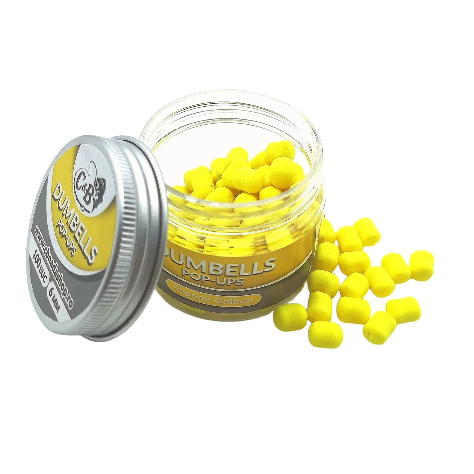 Momeli De Carlig - Dumbells C&B Pop-Ups Pepene Galben 6mm/100 buc