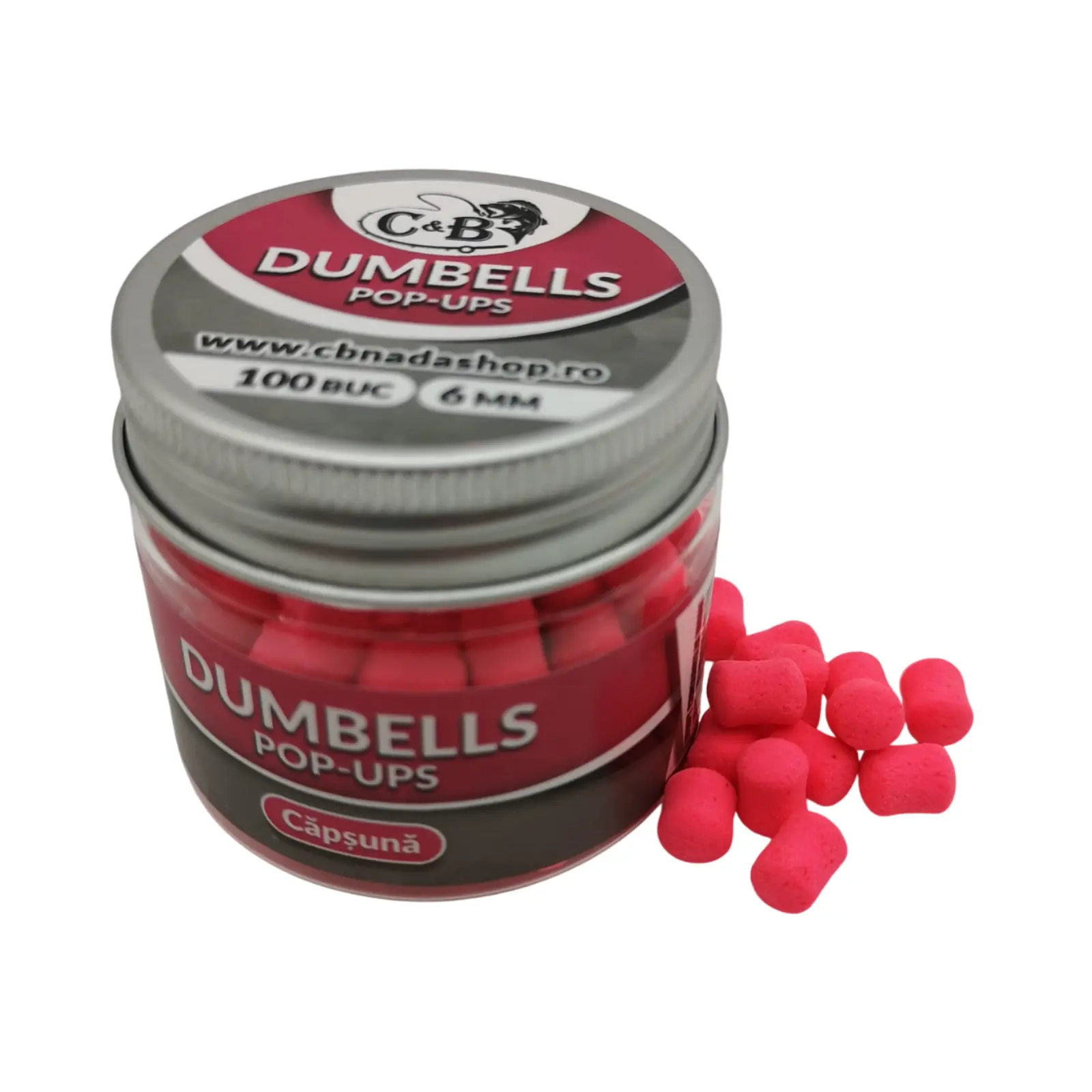 Dumbells Pop-Up C&B Căpșună 6mm 100 bucăți