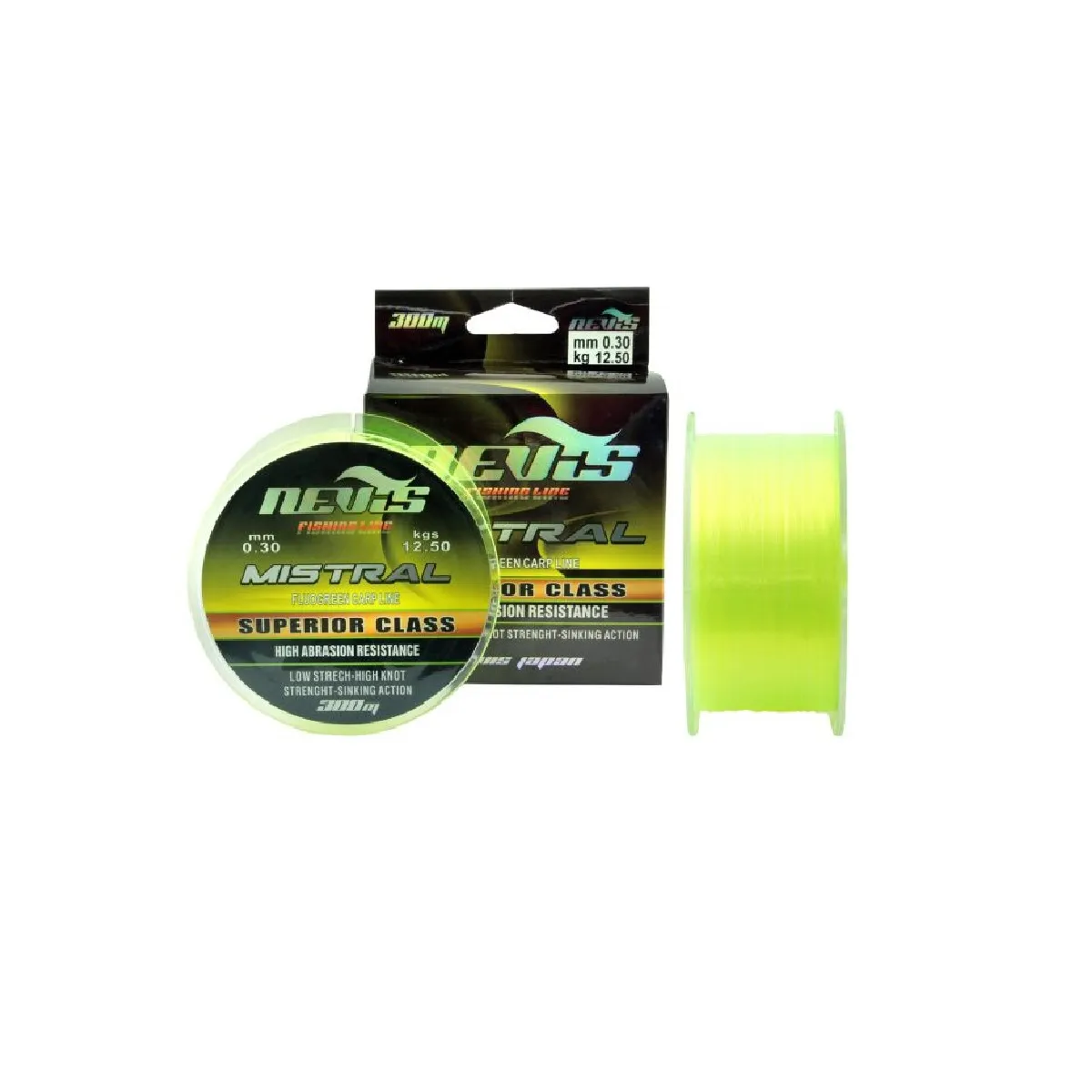 Monofilament Crap - Fir Monofilament Nevis Mistral Fluo Green 0.35mm 15.6kg 300m  URL: