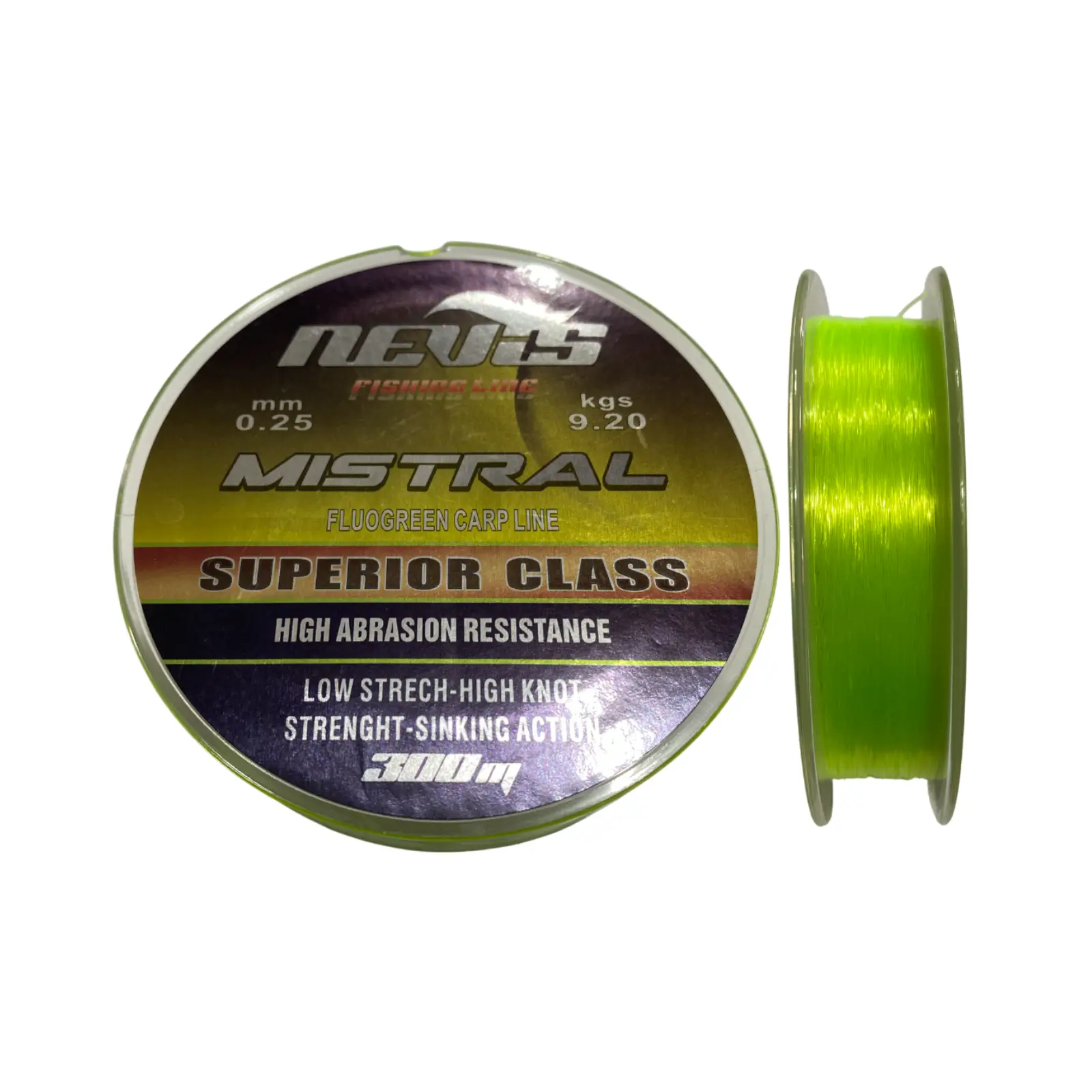 Monofilament Crap - Fir Monofilament Nevis Mistral Fluo Green 300m