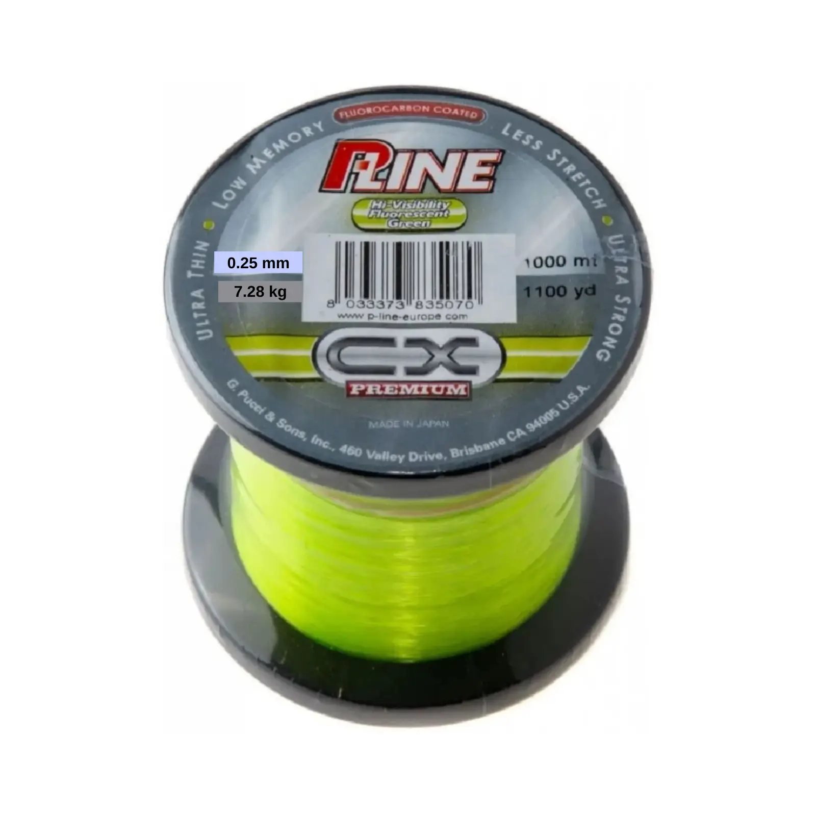 Fir monofilament P-Line CX Premium Hi-Vis Fluorescent Green 1000m