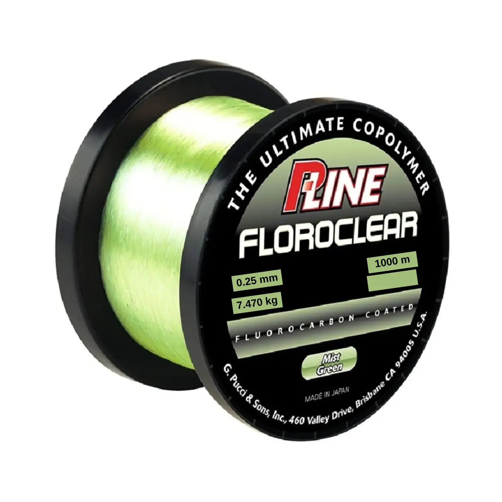 Monofilament Crap - Fir Monofilament P-Line Floroclear Mist Green, 1000m