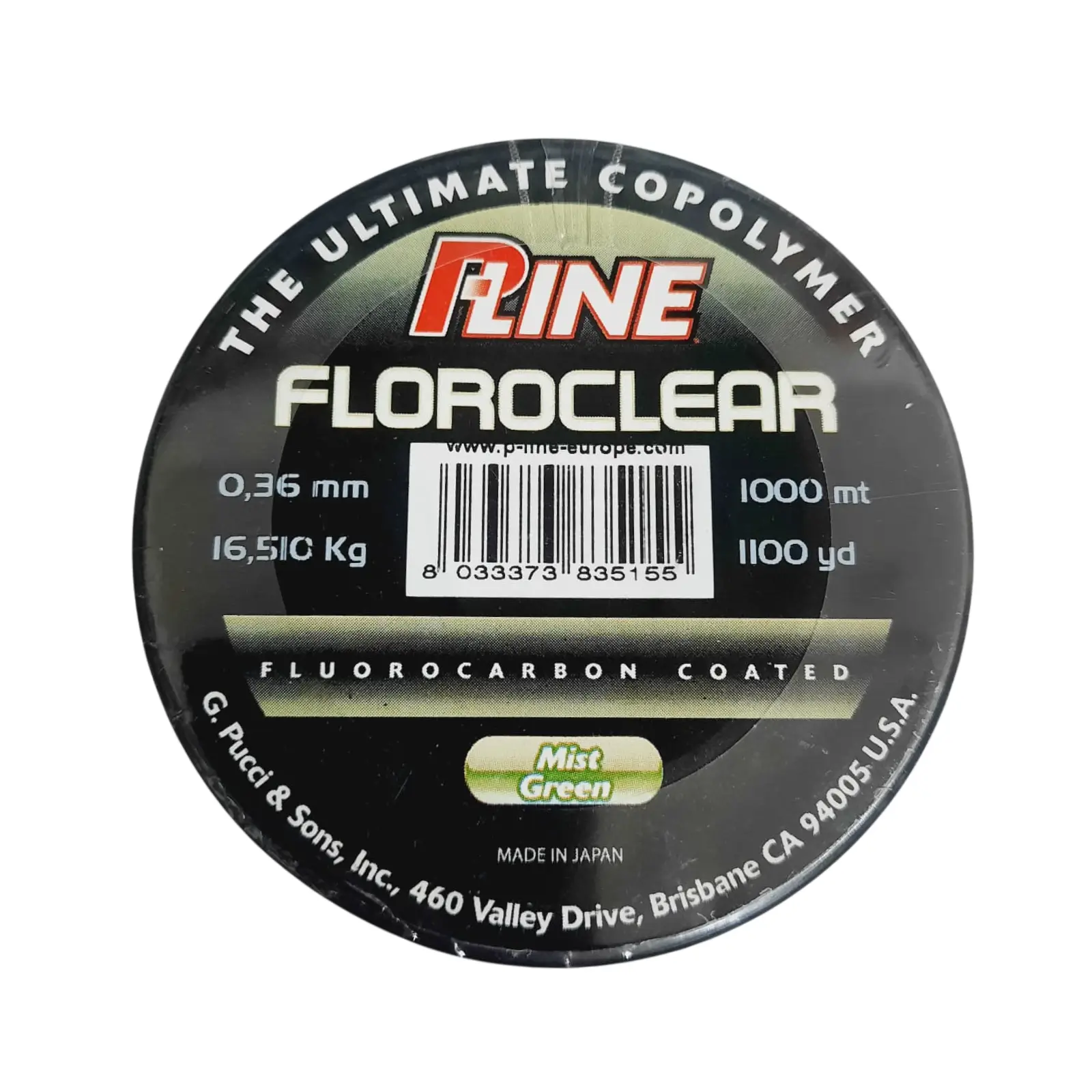 PESCUIT LA CRAP - Fir Monofilament P-Line Floroclear Mist Green, 1000m