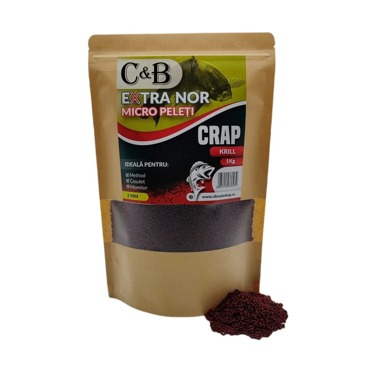 Pelete Crap, Caras - Micro Pelete C&B Extra Nor 2mm Krill 1Kg