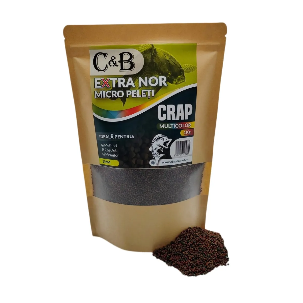 Pelete Crap, Caras - Micro Pelete C&B Extra Nor Multicolor 2mm 1kg
