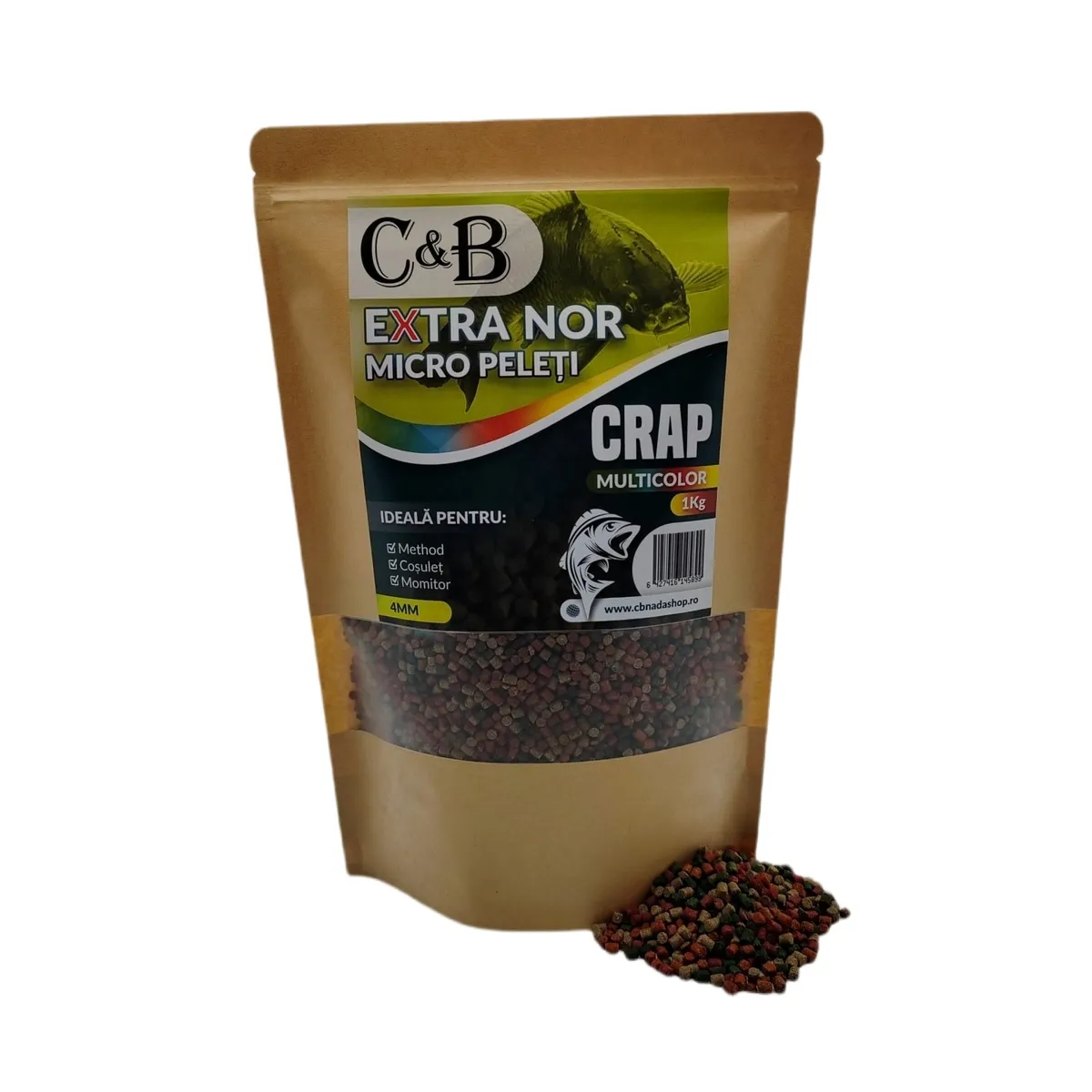 Pelete Crap, Caras - Micro Pelete C&B Extra Nor Multicolor 4mm 1kg