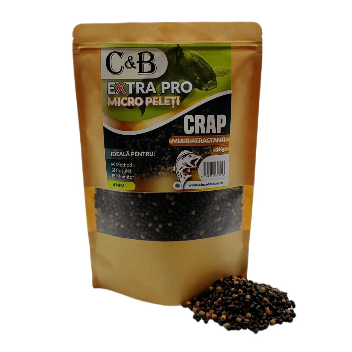 Pelete Crap, Caras - Micro Pelete C&B Extra Pro 4mm 1KG