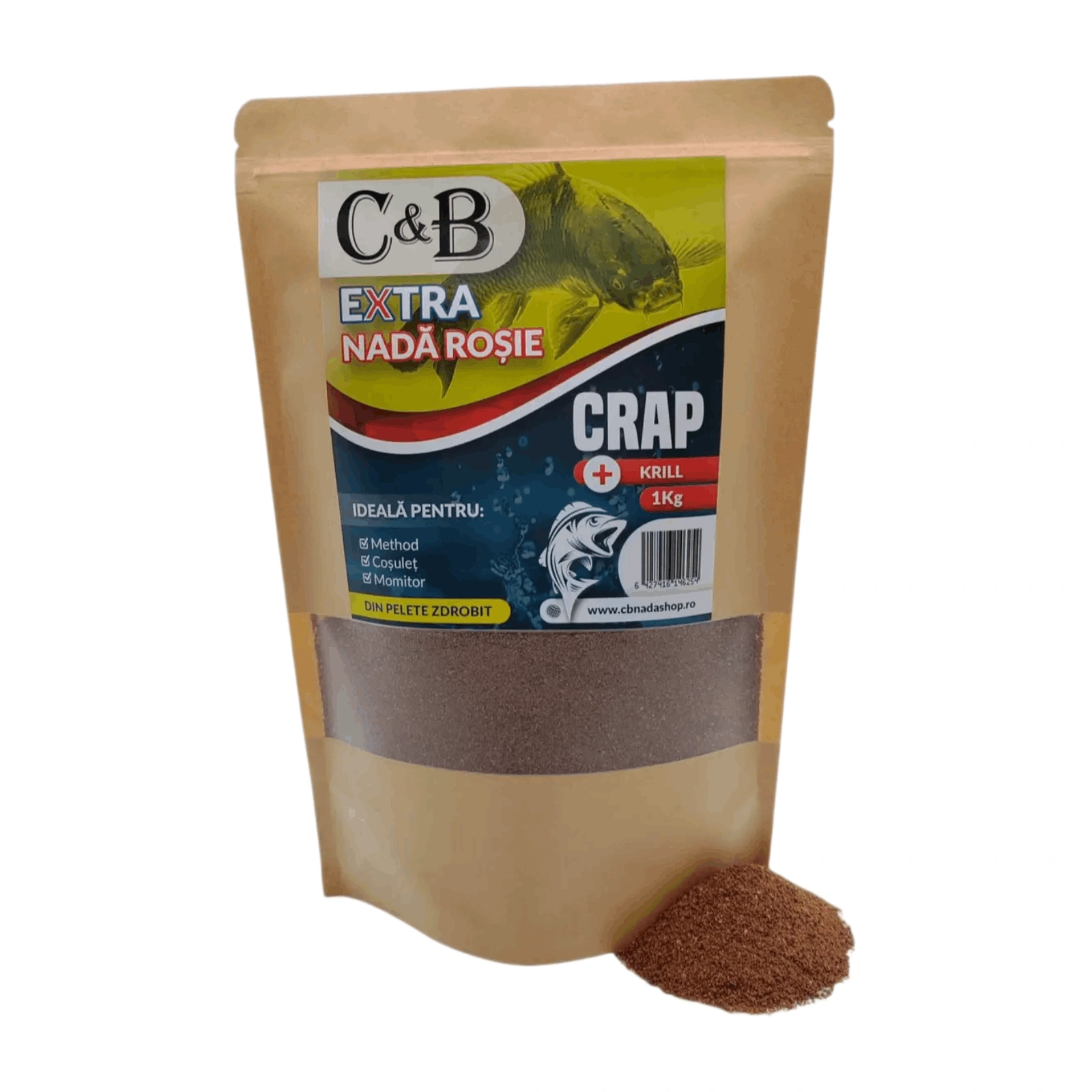 Nadă, Groundbait și Stick Mix - Nadă C&B Extra Roșie Krill 1kg