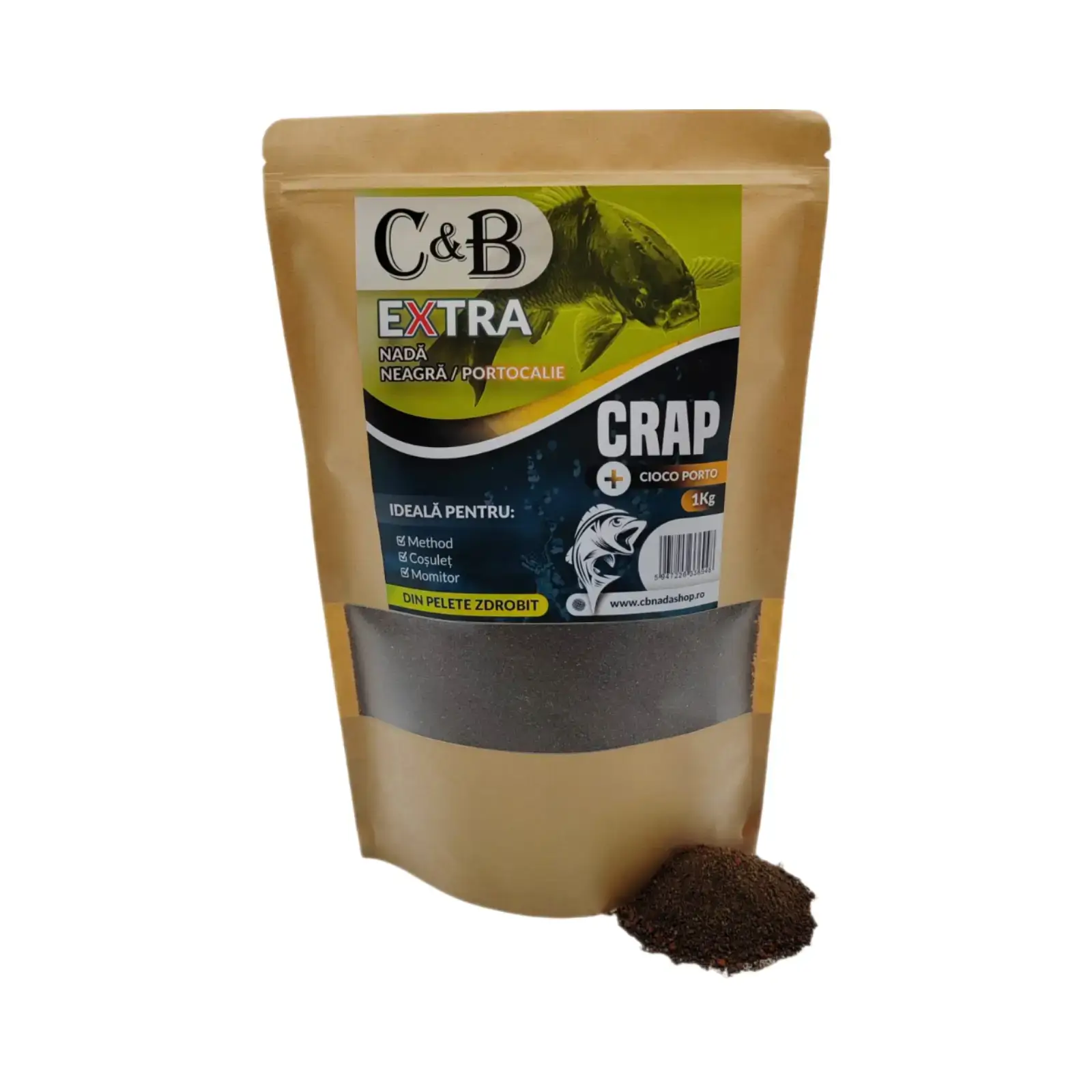 Nadă C&B Extra Neagră-Portocalie Cioco Porto 1kg